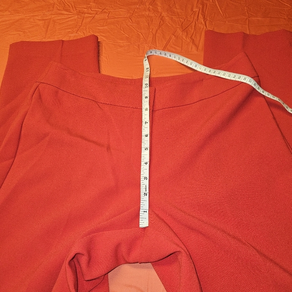 Ann Taylor Curvy Blood Red Slacks Flat Front sz6 Slide/Zip Closure E.U.C. - Picture 8 of 9